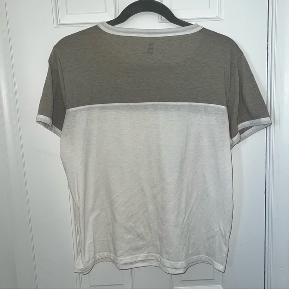 PACSUN ME TO WE tshirt short sleeve top, baseball tee, striped gray white - Picture 2 of 8